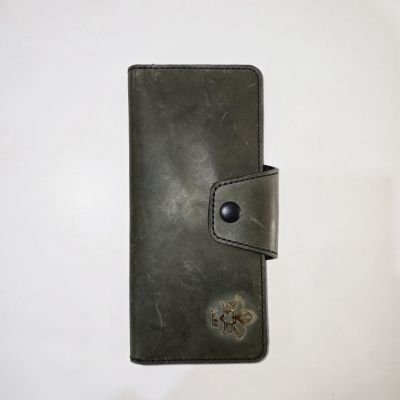 women bifold long wallet - olive green