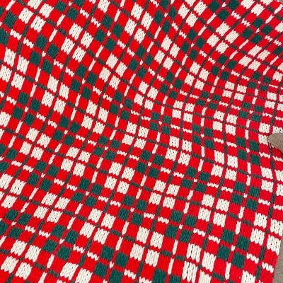 Plaid hand knitted blanket