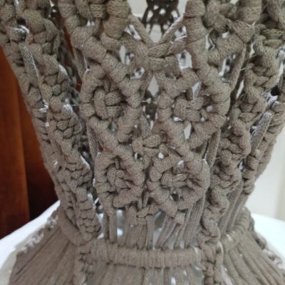 Colorful macrame lantern