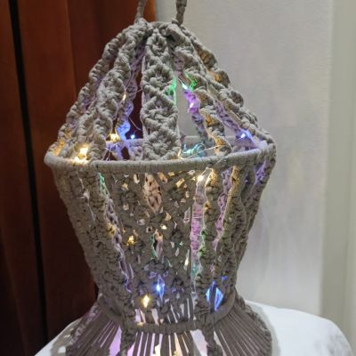 Colorful macrame lantern