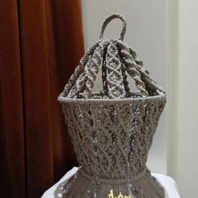 Colorful macrame lantern