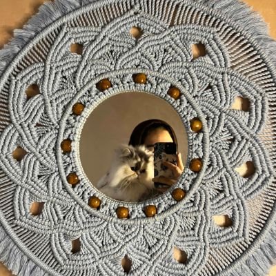Macrame mandala mirror