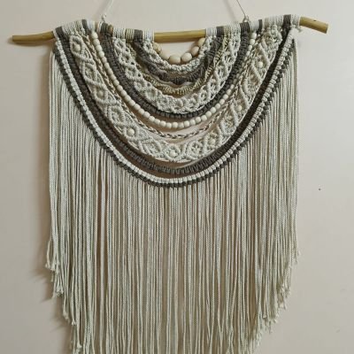 circular macrame wall hanging