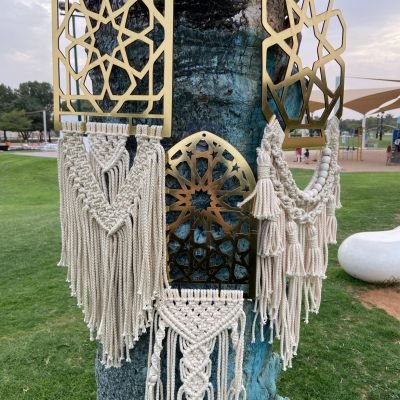 ٣ قطع مكرمية زينة رمضان  