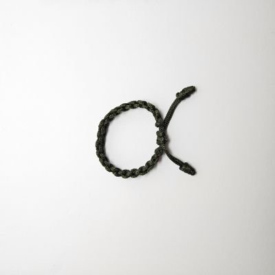 Olive green square knot polyester cord bracelet