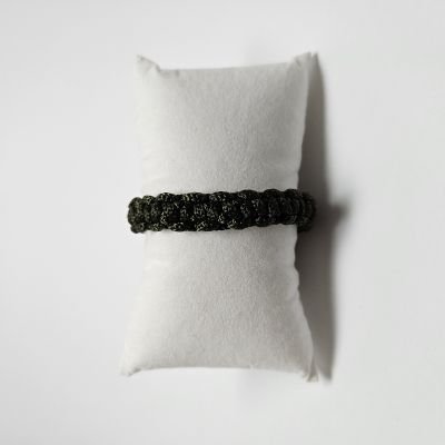 Olive green square knot polyester cord bracelet