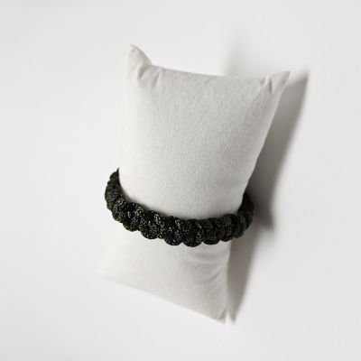 Olive green square knot polyester cord bracelet