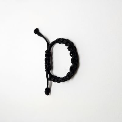 Olive green square knot polyester cord bracelet