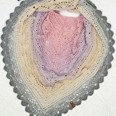 شال كروشية الألبكا الفريد