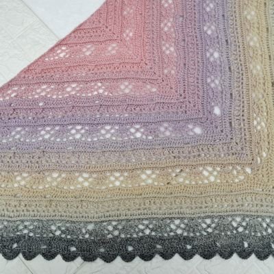 شال كروشية الألبكا الفريد