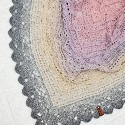 شال كروشية الألبكا الفريد