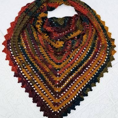 Crochet shawl in attractive colors