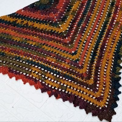 Crochet shawl in attractive colors