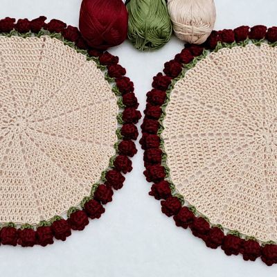 مفرش كروشية بورد التيوليب