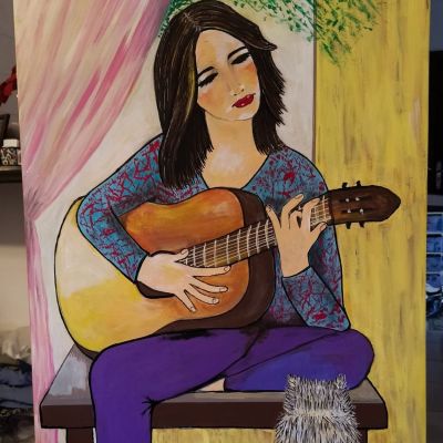 Painting Giitarist