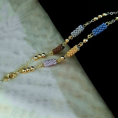 طقم الوحدات الأسطوانية الملونة من خرز الميوكى