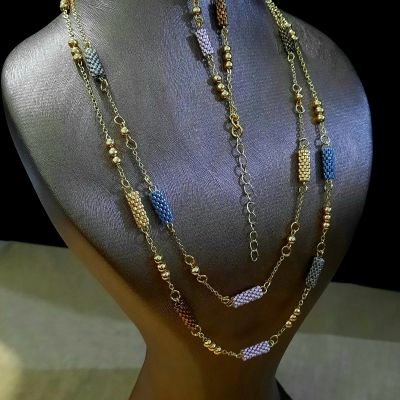 طقم الوحدات الملونة (عقد مزدوج الطبقات ) من خرز الميوكى