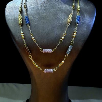 طقم الوحدات الملونة (عقد مزدوج الطبقات ) من خرز الميوكى