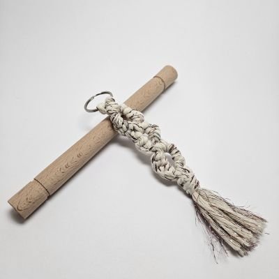 Macram&egrave; Keychain - Cream Cord