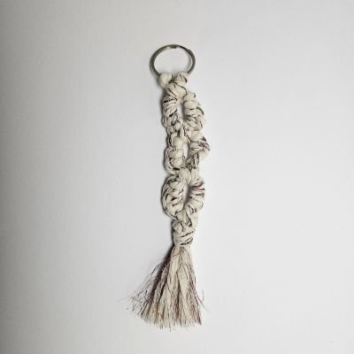 Macram&egrave; Keychain - Cream Cord