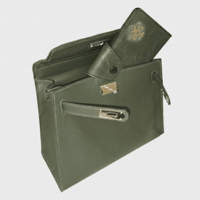 حقيبة يد على طراز كيلي - لون أخضر زيتوني