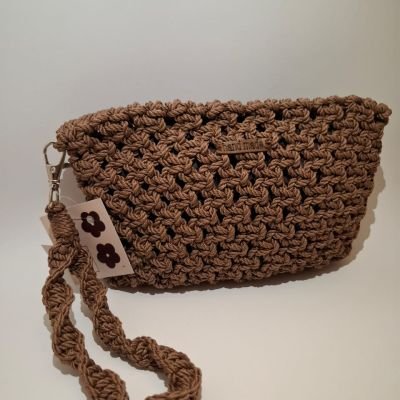 Macrame Clutch - Mocha