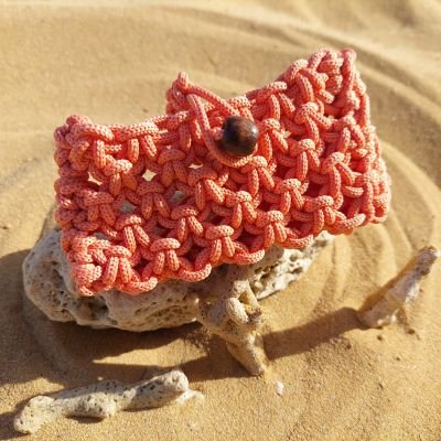 Macrame Wristlet Clutch - Salmon Pink