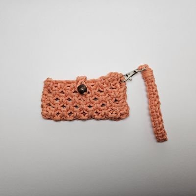 Macrame Wristlet Clutch - Salmon Pink