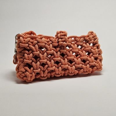 Macrame Wristlet Clutch - Salmon Pink