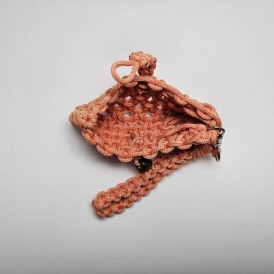 Macrame Wristlet Clutch - Salmon Pink