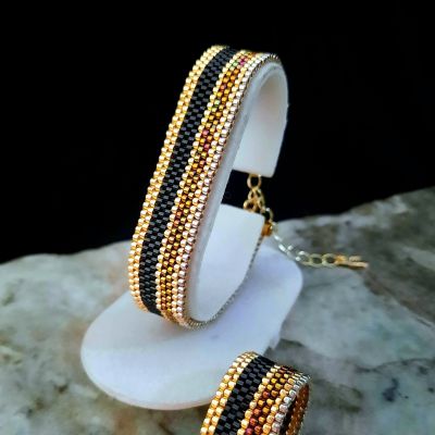 Simple striped Miyuki bead set