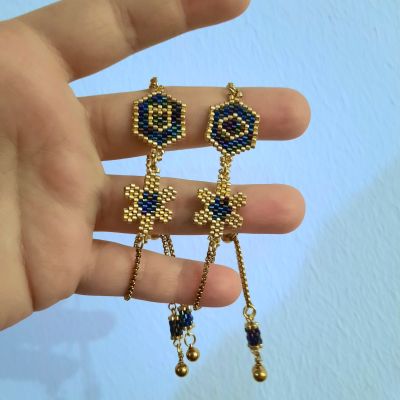 Letter and rose bracelet made of Miyuki beads