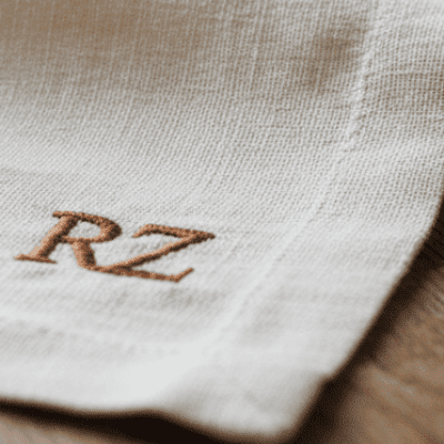 Linen and macrame table runner 200 x 40 cm - PURE