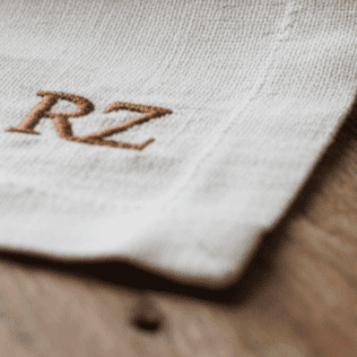 Linen and macrame placemat 45 x 30 cm set of 6 - PURE