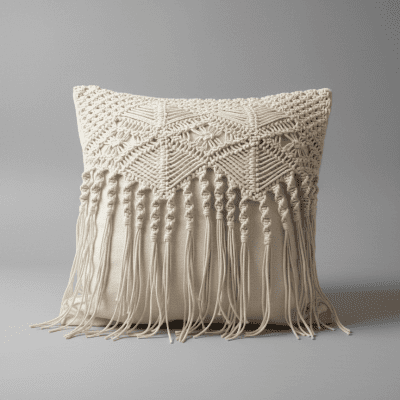 Macrame cushion cover  - PURE