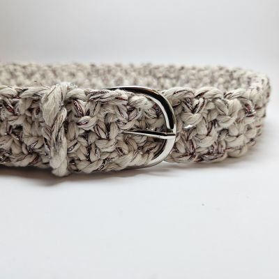 White cotton macrame cord belt 110 cm