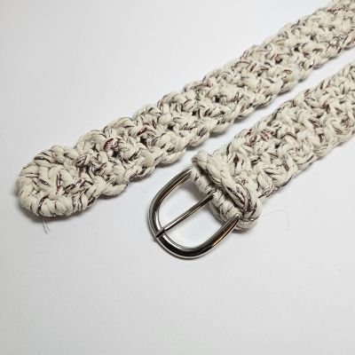 White cotton macrame cord belt 110 cm