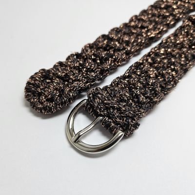 Brass Macrame cord belt 105 cm