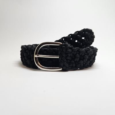 Black Macrame cord belt 120 cm