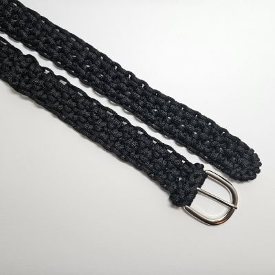 Black Macrame cord belt 120 cm