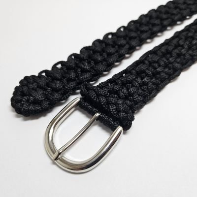 Black Macrame cord belt 120 cm