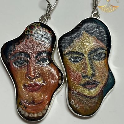 Fayoum Faces - Silver Earrings 