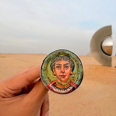 Silver rings - Fayoum faces 