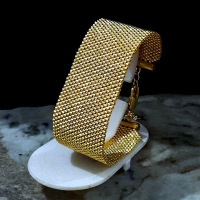 2.5cm gold bracelet made of Miyuki beads