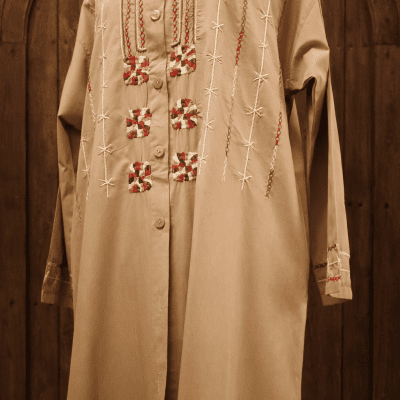 عباية كاجوال تطريز يدوى بالكامل فى سيوة-  قطن بوبلين