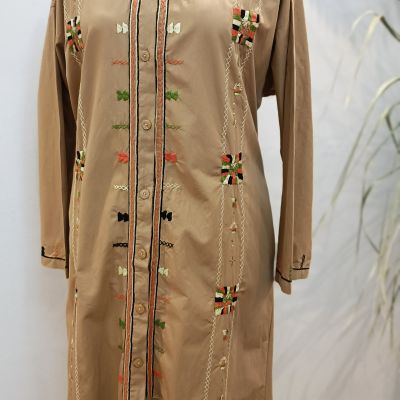 عباية كاجوال تطريز يدوى فى سيوة  قطن بوبلين