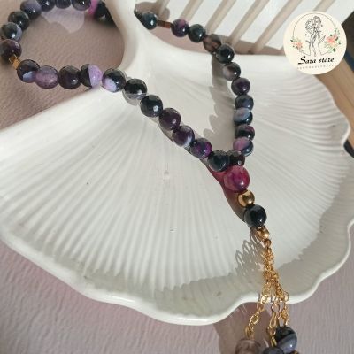  سبحة عقيق بتفاصيل نحاس هاندميد ٣٣ حبه 