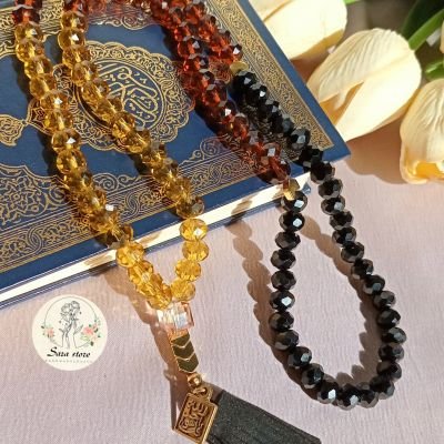 99-bead crystal prayer beads.