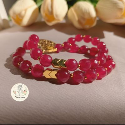 مسبحة صلاة من العقيق والنحاس 2 في 1 - 33 حبة.