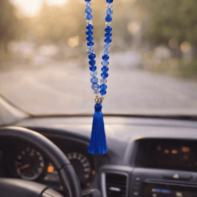 مسبحة صلاة مكونة من 99 حبة، 4 في 1، مصنوعة من مزيج من العقيق والكريستال.